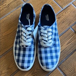 NEW Mossimo Blue and White Checkered Sneakers